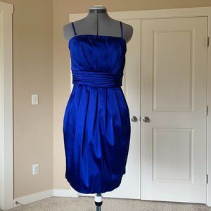 Guilia Satin Cocktail Dress, Blue, 8
